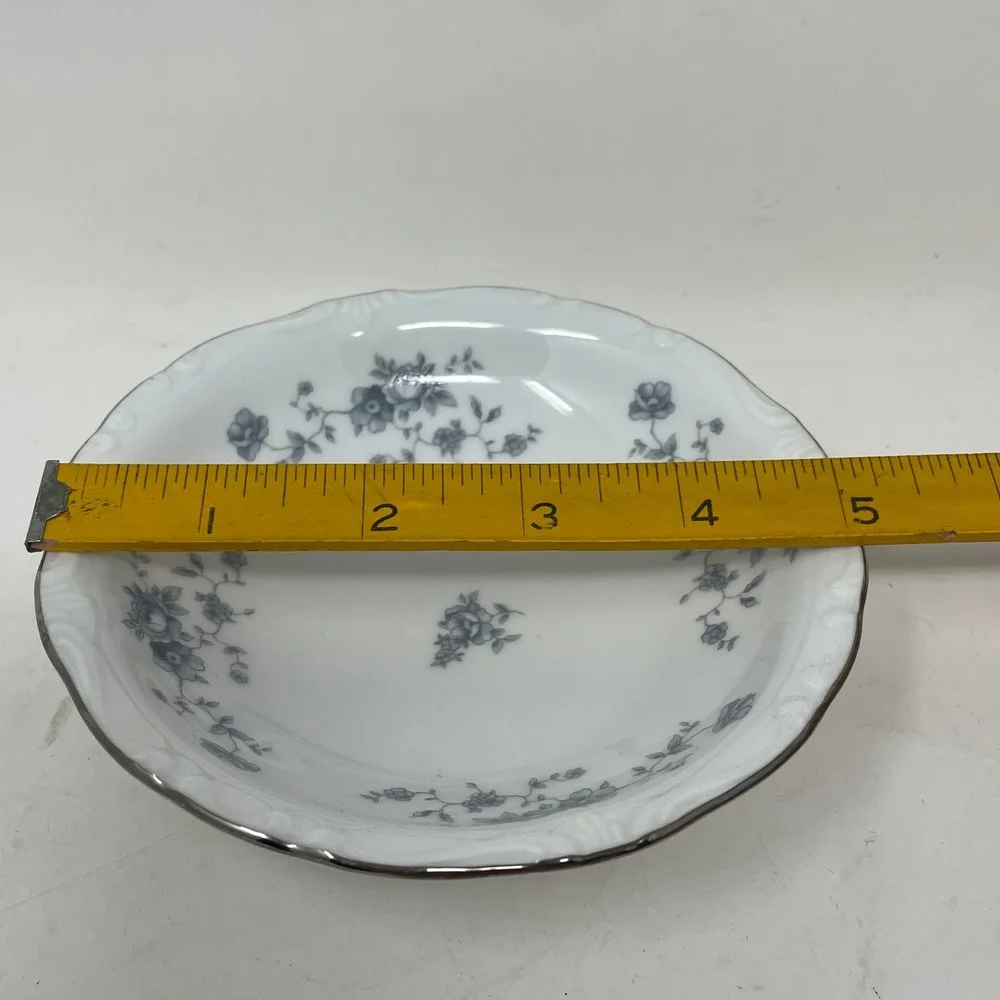Johann Haviland Blue Garland Fruit Dessert Bowl 5 Inch Bavaria Germany Platinum
